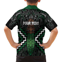 Maori Taiaha Pounamu Whakairo Personalized Kid Hawaiian Shirt Jade Poutama Motifs