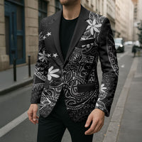 Black Kuki Airani Tapakau Blazer Tribal Anchor Mix Tiare LT7 - Polynesian Pride
