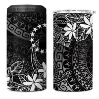 Black Kuki Airani Tapakau 4 in 1 Can Cooler Tumbler Tribal Anchor Mix Tiare