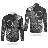 Black Kuki Airani Tapakau Couples Matching Short Sleeve Bodycon Dress and Long Sleeve Button Shirt Tribal Anchor Mix Tiare LT7 - Polynesian Pride