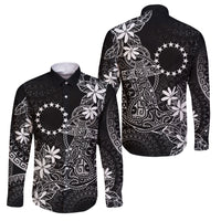 Black Kuki Airani Tapakau Family Matching Off The Shoulder Long Sleeve Dress and Hawaiian Shirt Tribal Anchor Mix Tiare LT7 Dad's Shirt - Long Sleeve Black - Polynesian Pride