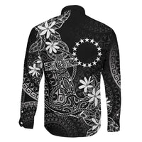 Black Kuki Airani Tapakau Family Matching Off The Shoulder Long Sleeve Dress and Hawaiian Shirt Tribal Anchor Mix Tiare LT7 Son's Shirt Black - Polynesian Pride