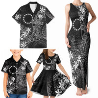 Black Kuki Airani Tapakau Family Matching Tank Maxi Dress and Hawaiian Shirt Tribal Anchor Mix Tiare LT7 - Polynesian Pride
