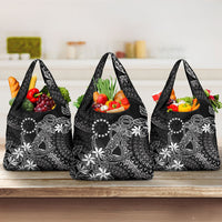Black Kuki Airani Tapakau Grocery Bag Tribal Anchor Mix Tiare