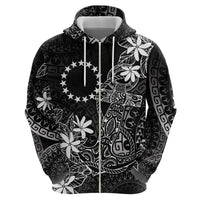 Black Kuki Airani Tapakau Hoodie Tribal Anchor Mix Tiare