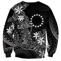 Black Kuki Airani Tapakau Sweatshirt Tribal Anchor Mix Tiare LT7 - Polynesian Pride