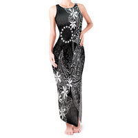 Black Kuki Airani Tapakau Tank Maxi Dress Tribal Anchor Mix Tiare LT7 Women Black - Polynesian Pride