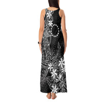 Black Kuki Airani Tapakau Tank Maxi Dress Tribal Anchor Mix Tiare LT7 - Polynesian Pride