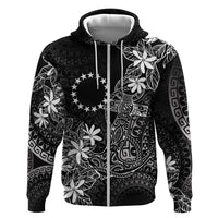 Black Kuki Airani Tapakau Zip Hoodie Tribal Anchor Mix Tiare LT7 Zip Hoodie Black - Polynesian Pride