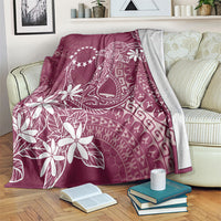 Maroon Kuki Airani Tapakau Blanket Tribal Anchor Mix Tiare LT7 Maroon - Polynesian Pride