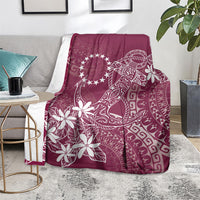 Maroon Kuki Airani Tapakau Blanket Tribal Anchor Mix Tiare LT7 - Polynesian Pride