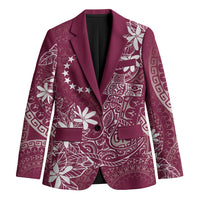 Maroon Kuki Airani Tapakau Blazer Tribal Anchor Mix Tiare LT7 Unisex Maroon - Polynesian Pride