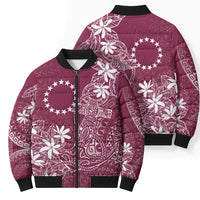 Maroon Kuki Airani Tapakau Bomber Puffer Jacket Tribal Anchor Mix Tiare LT7 - Polynesian Pride