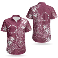 Maroon Kuki Airani Tapakau Couples Matching Off Shoulder Maxi Dress and Hawaiian Shirt Tribal Anchor Mix Tiare LT7 - Polynesian Pride
