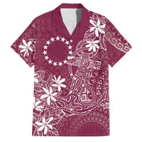 Maroon Kuki Airani Tapakau Family Matching Short Sleeve Bodycon Dress and Hawaiian Shirt Tribal Anchor Mix Tiare