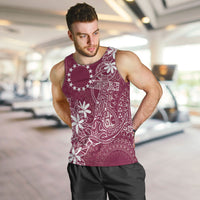 Maroon Kuki Airani Tapakau Men Tank Top Tribal Anchor Mix Tiare