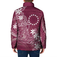 Maroon Kuki Airani Tapakau Padded Jacket Tribal Anchor Mix Tiare LT7 - Polynesian Pride