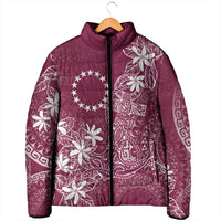 Maroon Kuki Airani Tapakau Padded Jacket Tribal Anchor Mix Tiare LT7 - Polynesian Pride