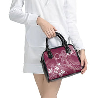 Maroon Kuki Airani Tapakau Shoulder Handbag Tribal Anchor Mix Tiare