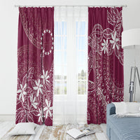 Maroon Kuki Airani Tapakau Window Curtain Tribal Anchor Mix Tiare
