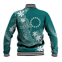 Teal Kuki Airani Tapakau Baseball Jacket Tribal Anchor Mix Tiare LT7 - Polynesian Pride