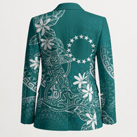 Teal Kuki Airani Tapakau Blazer Tribal Anchor Mix Tiare