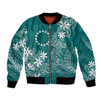 Teal Kuki Airani Tapakau Bomber Jacket Tribal Anchor Mix Tiare