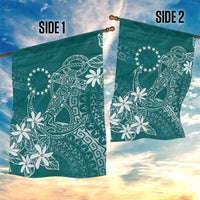 Teal Kuki Airani Tapakau Garden Flag Tribal Anchor Mix Tiare