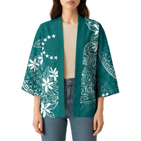 Teal Kuki Airani Tapakau Kimono Tribal Anchor Mix Tiare
