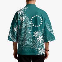 Teal Kuki Airani Tapakau Kimono Tribal Anchor Mix Tiare