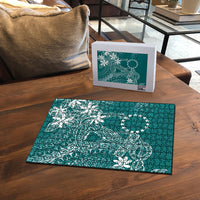 Teal Kuki Airani Tapakau Puzzle Tribal Anchor Mix Tiare LT7 - Polynesian Pride