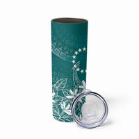 Teal Kuki Airani Tapakau Skinny Tumbler Tribal Anchor Mix Tiare