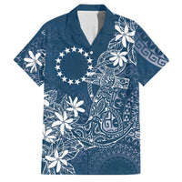 Navy Kuki Airani Tapakau Family Matching Mermaid Dress and Hawaiian Shirt Tribal Anchor Mix Tiare LT7 Dad's Shirt - Short Sleeve Navy - Polynesian Pride