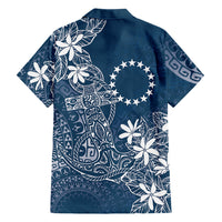 Navy Kuki Airani Tapakau Family Matching Mermaid Dress and Hawaiian Shirt Tribal Anchor Mix Tiare LT7 Dad's Shirt - Long Sleeve Navy - Polynesian Pride
