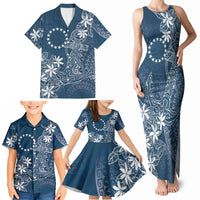 Navy Kuki Airani Tapakau Family Matching Tank Maxi Dress and Hawaiian Shirt Tribal Anchor Mix Tiare LT7 - Polynesian Pride
