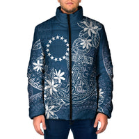Navy Kuki Airani Tapakau Padded Jacket Tribal Anchor Mix Tiare LT7 Men Navy - Polynesian Pride