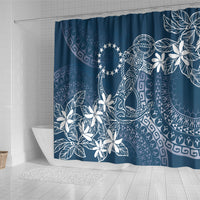 Navy Kuki Airani Tapakau Shower Curtain Tribal Anchor Mix Tiare