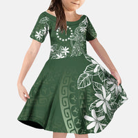 Sage Green Kuki Airani Tapakau Family Matching Mermaid Dress and Hawaiian Shirt Tribal Anchor Mix Tiare