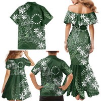 Sage Green Kuki Airani Tapakau Family Matching Mermaid Dress and Hawaiian Shirt Tribal Anchor Mix Tiare LT7 Mom's Dress Sage Green - Polynesian Pride