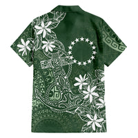Sage Green Kuki Airani Tapakau Family Matching Off The Shoulder Long Sleeve Dress and Hawaiian Shirt Tribal Anchor Mix Tiare LT7 Dad's Shirt - Long Sleeve Sage Green - Polynesian Pride