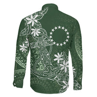 Sage Green Kuki Airani Tapakau Family Matching Off The Shoulder Long Sleeve Dress and Hawaiian Shirt Tribal Anchor Mix Tiare LT7 Son's Shirt Sage Green - Polynesian Pride