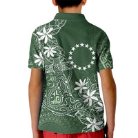 Sage Green Kuki Airani Tapakau Kid Polo Shirt Tribal Anchor Mix Tiare