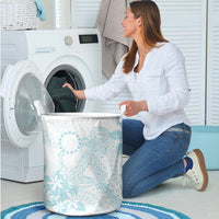 Turquoise Kuki Airani Tapakau Laundry Basket Tribal Anchor Mix Tiare