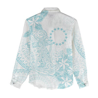 Turquoise Kuki Airani Tapakau Women Casual Shirt Tribal Anchor Mix Tiare