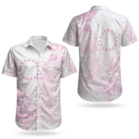 Candy Pink Kuki Airani Tapakau Couples Matching Off Shoulder Maxi Dress and Hawaiian Shirt Tribal Anchor Mix Tiare LT7 - Polynesian Pride