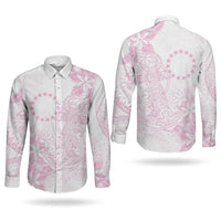 Candy Pink Kuki Airani Tapakau Couples Matching Tank Maxi Dress and Long Sleeve Button Shirt Tribal Anchor Mix Tiare LT7 - Polynesian Pride