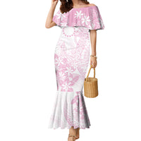 Candy Pink Kuki Airani Tapakau Family Matching Mermaid Dress and Hawaiian Shirt Tribal Anchor Mix Tiare