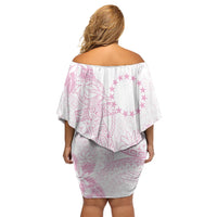 Candy Pink Kuki Airani Tapakau Family Matching Off Shoulder Short Dress and Hawaiian Shirt Tribal Anchor Mix Tiare