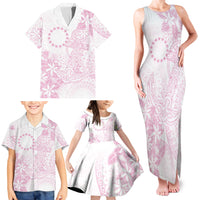 Candy Pink Kuki Airani Tapakau Family Matching Tank Maxi Dress and Hawaiian Shirt Tribal Anchor Mix Tiare LT7 - Polynesian Pride