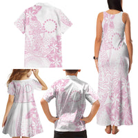 Candy Pink Kuki Airani Tapakau Family Matching Tank Maxi Dress and Hawaiian Shirt Tribal Anchor Mix Tiare LT7 Mom's Dress Candy Pink - Polynesian Pride